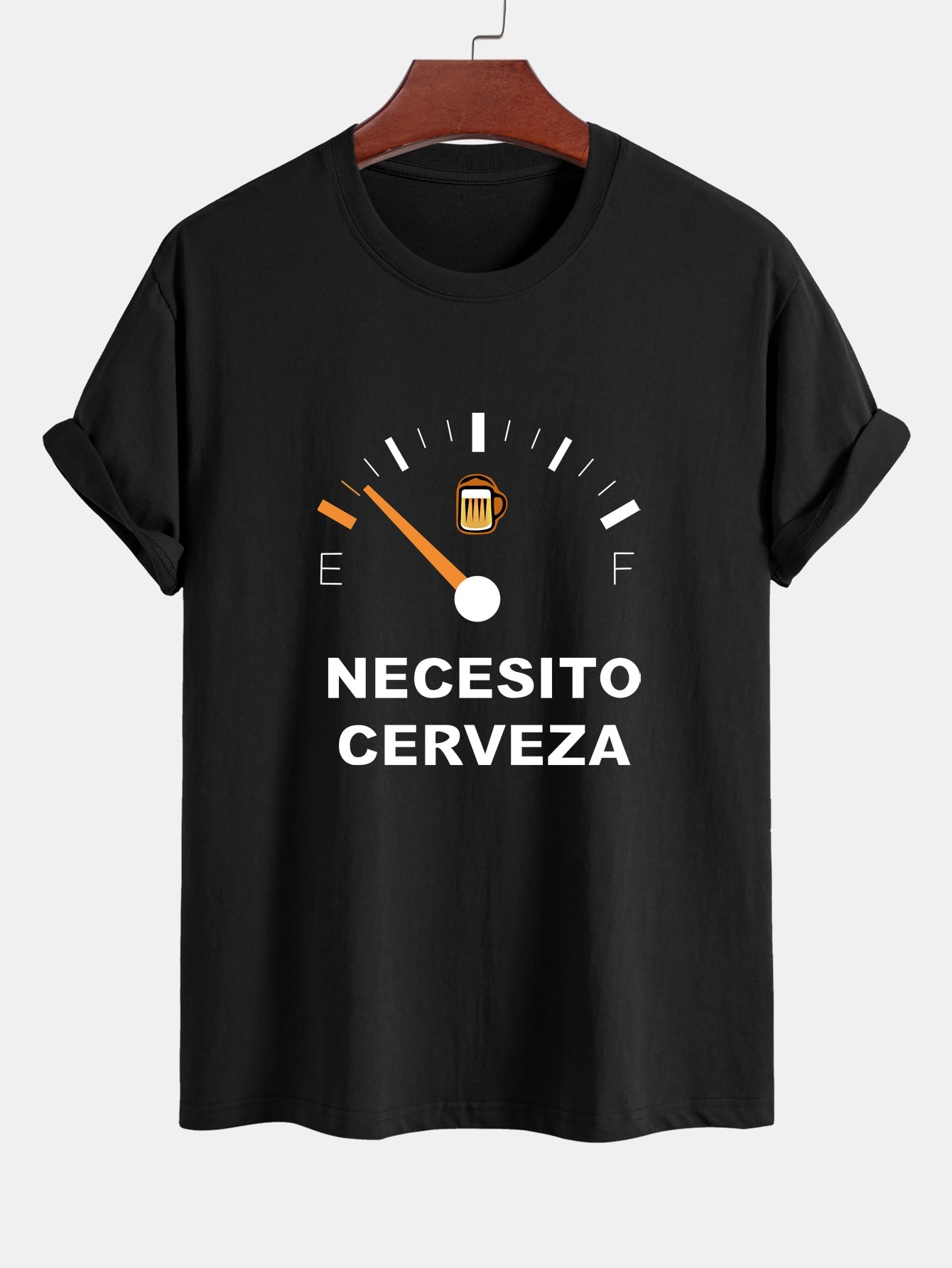 Regular Fit I Need Beer Print Cotton T-Shirt