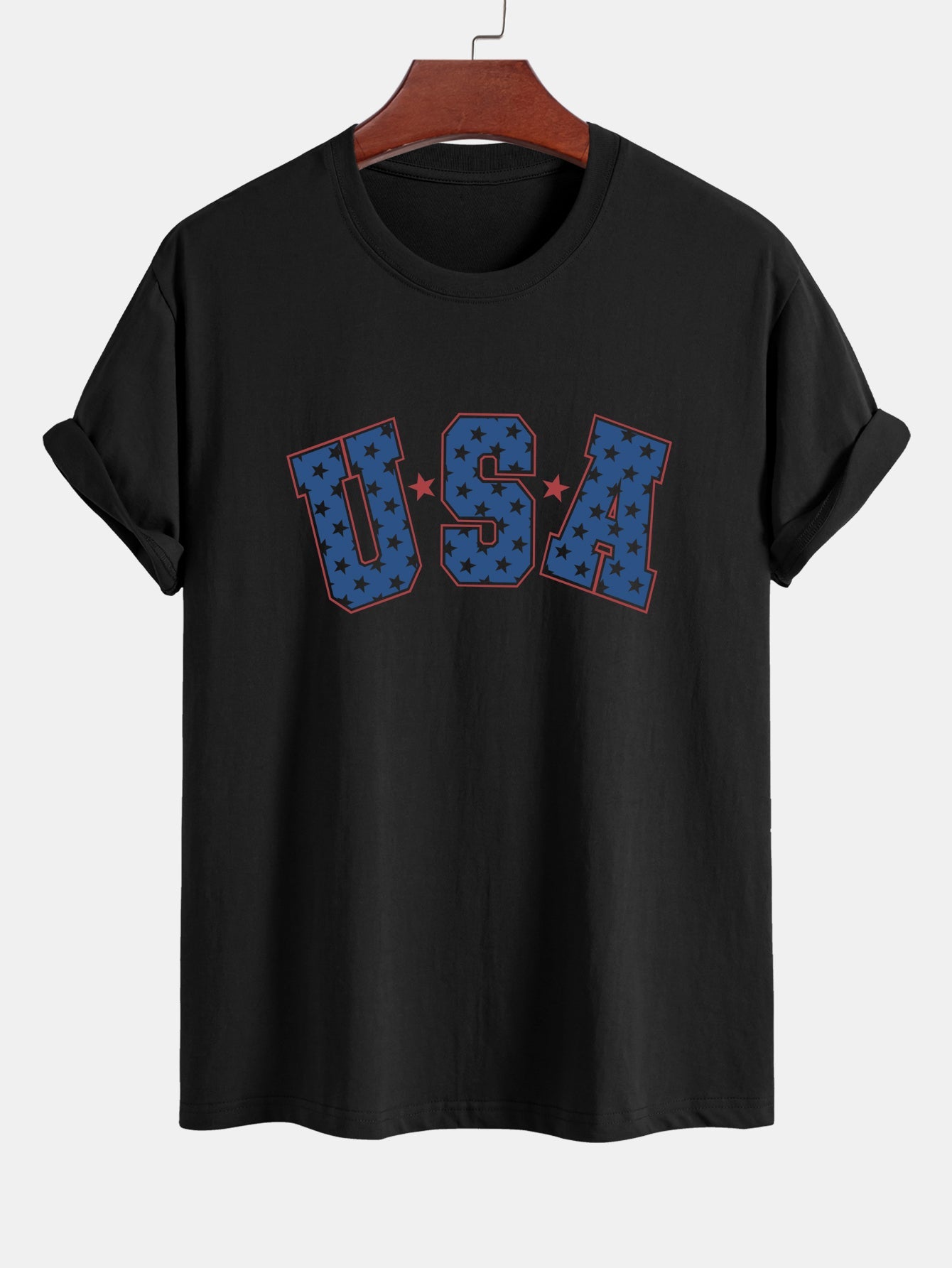 Regular Fit USA Print Cotton T-Shirt