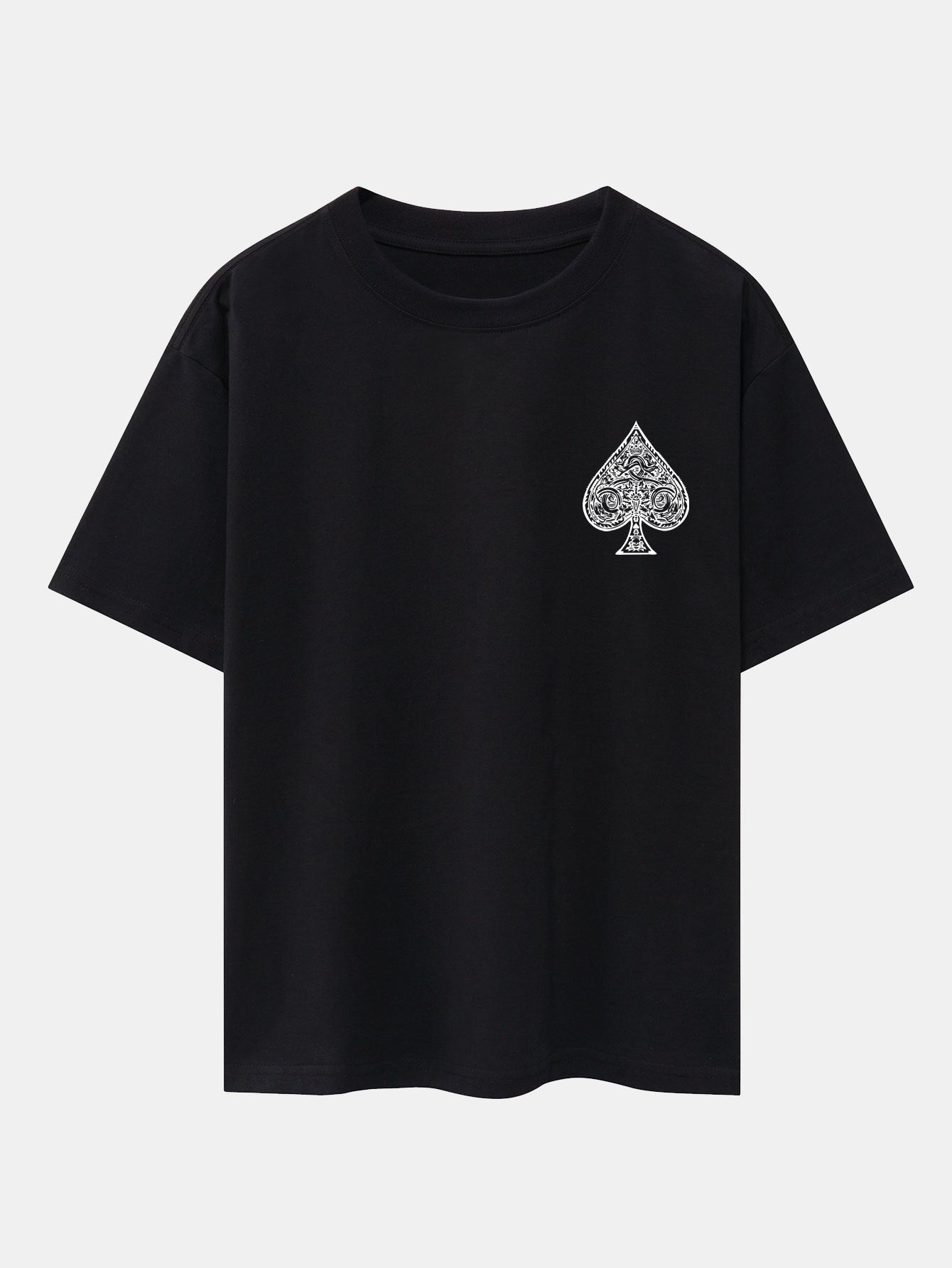 Ace Of Spades Print Drop Shoulder Oversize T-Shirt