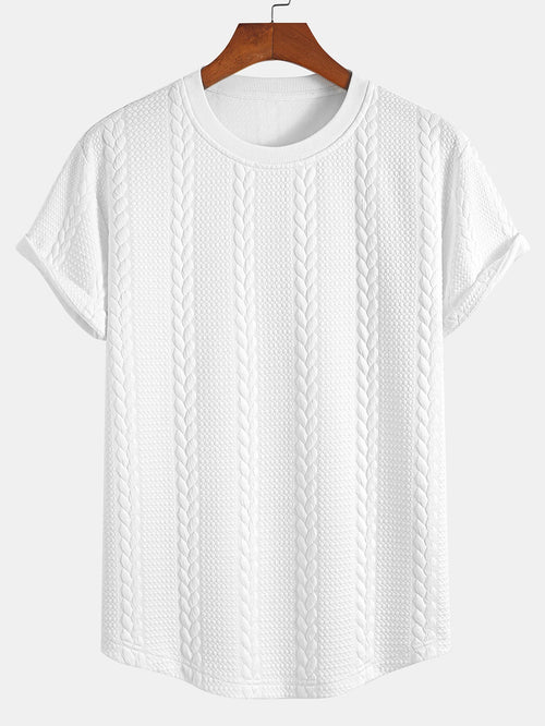 Twist Jacquard Arc Hem T-Shirt