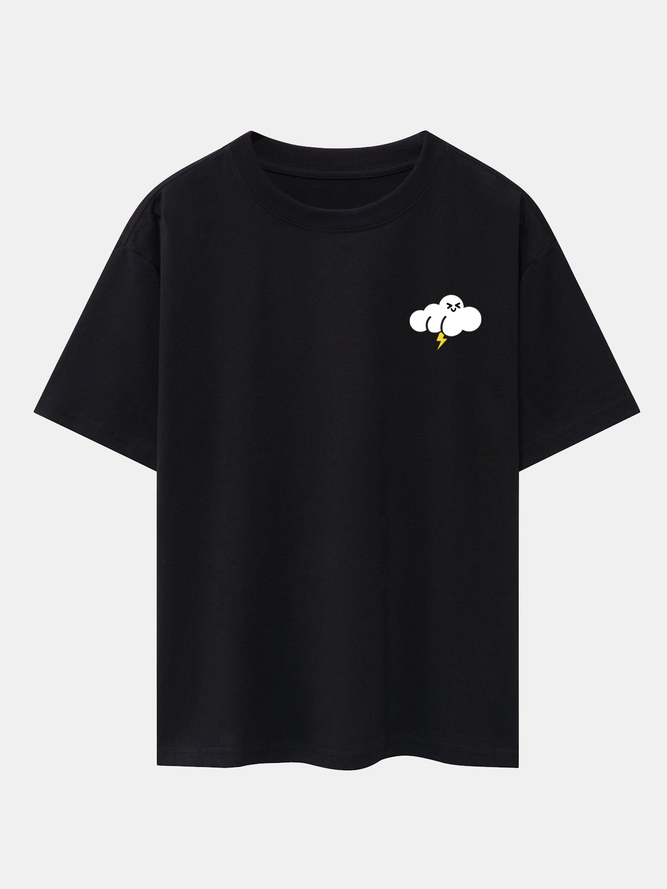 Thundercloud Print Drop Shoulder Oversize T-Shirt
