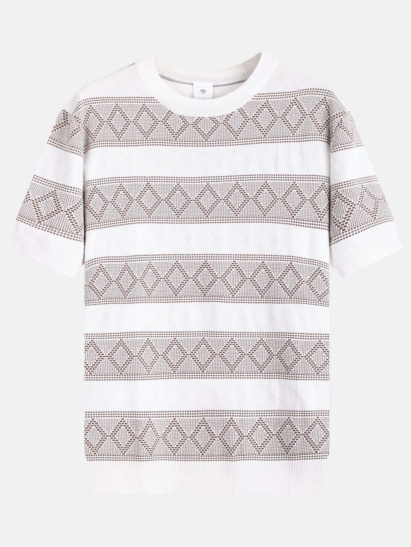 Rhombus Geometry Knitted Sweater T-Shirt