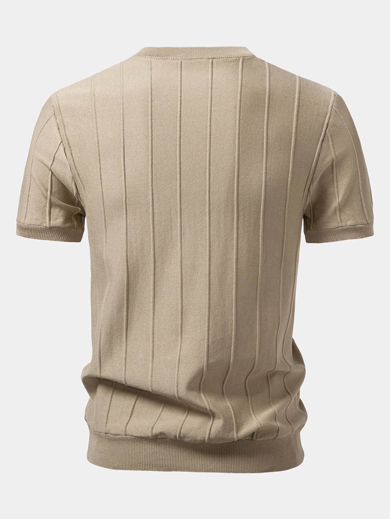 Striped Jacquard Crew Neck Sweater Knitted T-Shirt