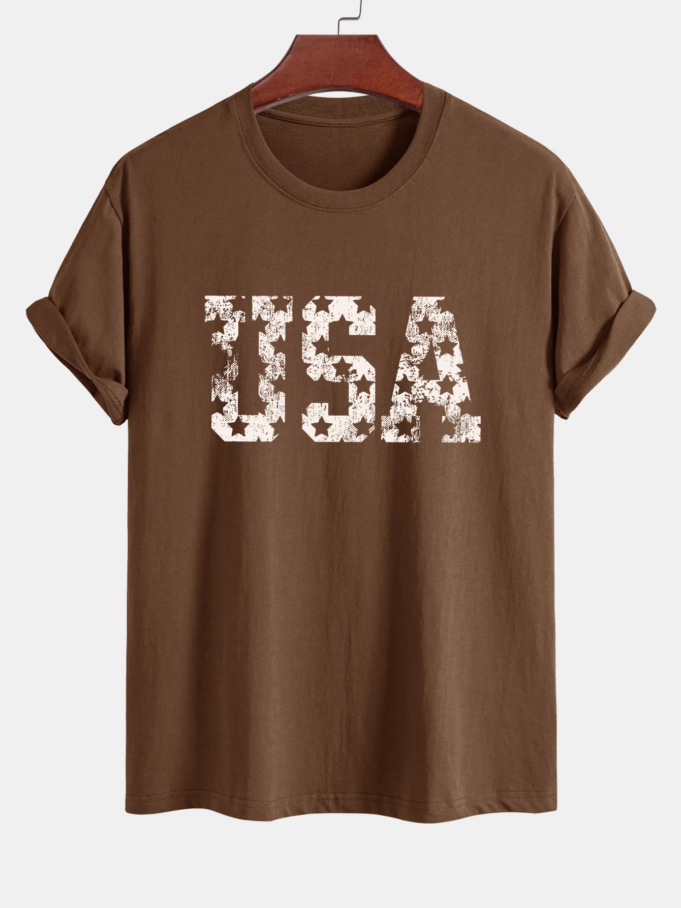 Regular Fit USA Print Cotton T-Shirt
