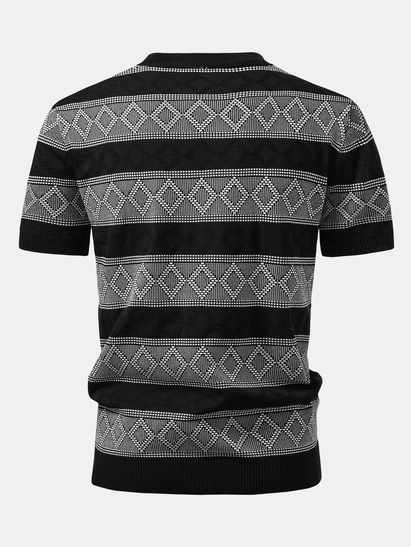 Rhombus Geometry Knitted Sweater T-Shirt