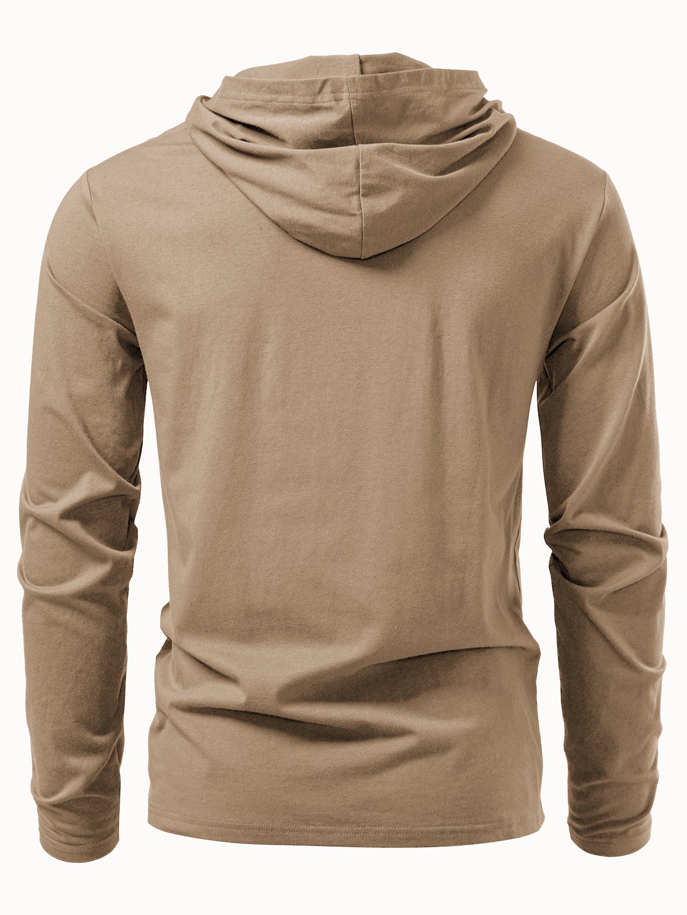 Long Sleeved Cotton Hooded T-Shirt