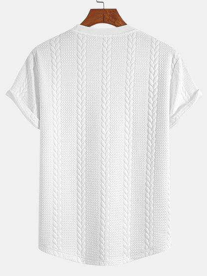 Twist Jacquard Arc Hem T-Shirt