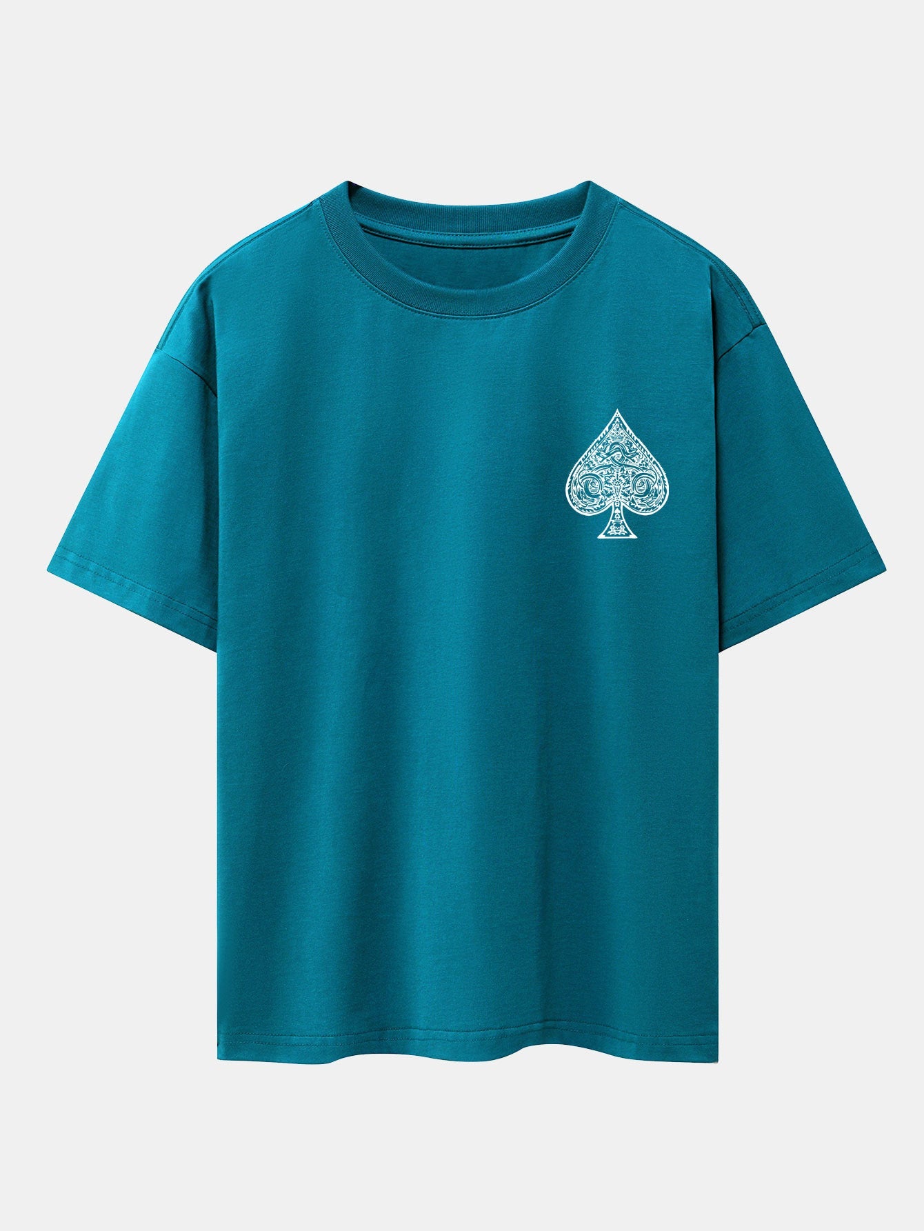 Ace Of Spades Print Drop Shoulder Oversize T-Shirt