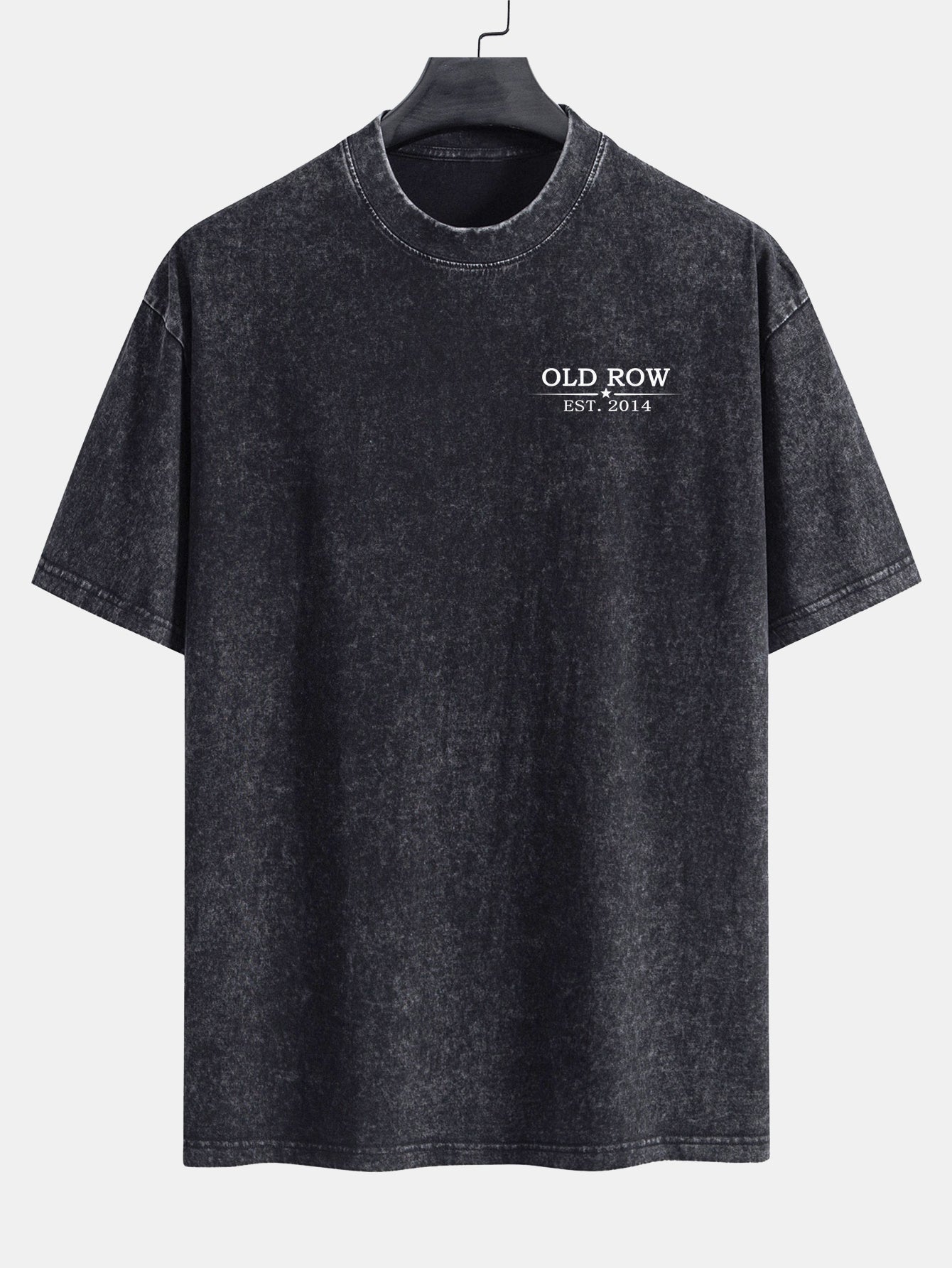 USA Old Row Beer Print Washed Distressed Drop Shoulder T-Shirt