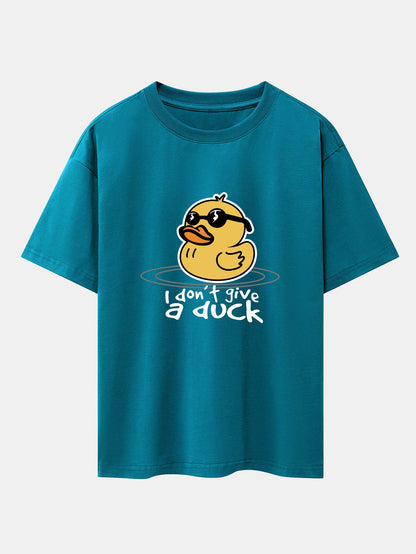 Yellow Duck With Sunglasses Print Drop Shoulder Oversize T-Shirt