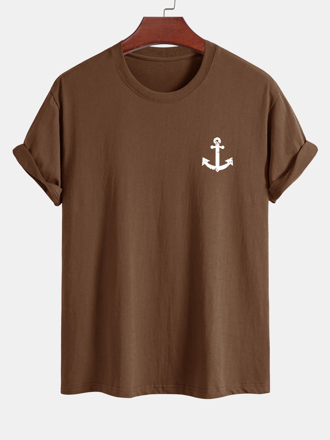 Regular Fit Anchor Print Cotton T-Shirt