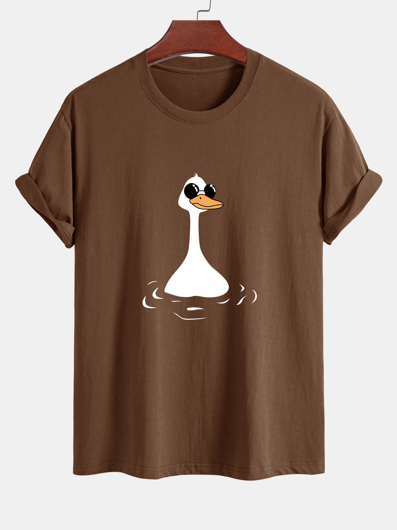 Regular Fit Sunglasses Goose Print Cotton T-Shirt