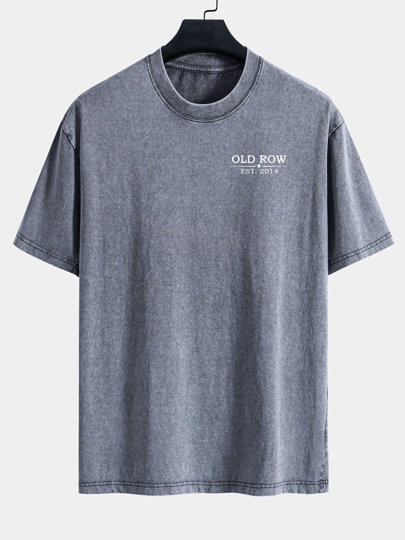 USA Old Row Beer Print Washed Distressed Drop Shoulder T-Shirt