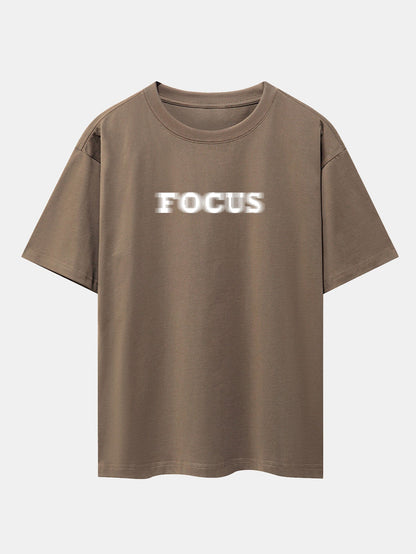 Vague Focus Print Drop Shoulder Oversize T-Shirt