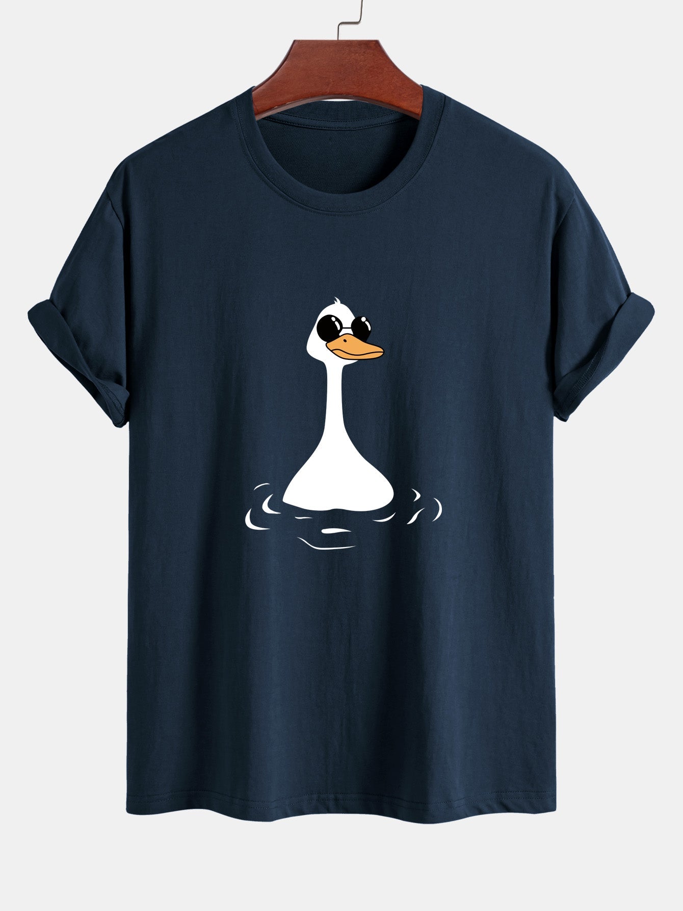 Regular Fit Sunglasses Goose Print Cotton T-Shirt