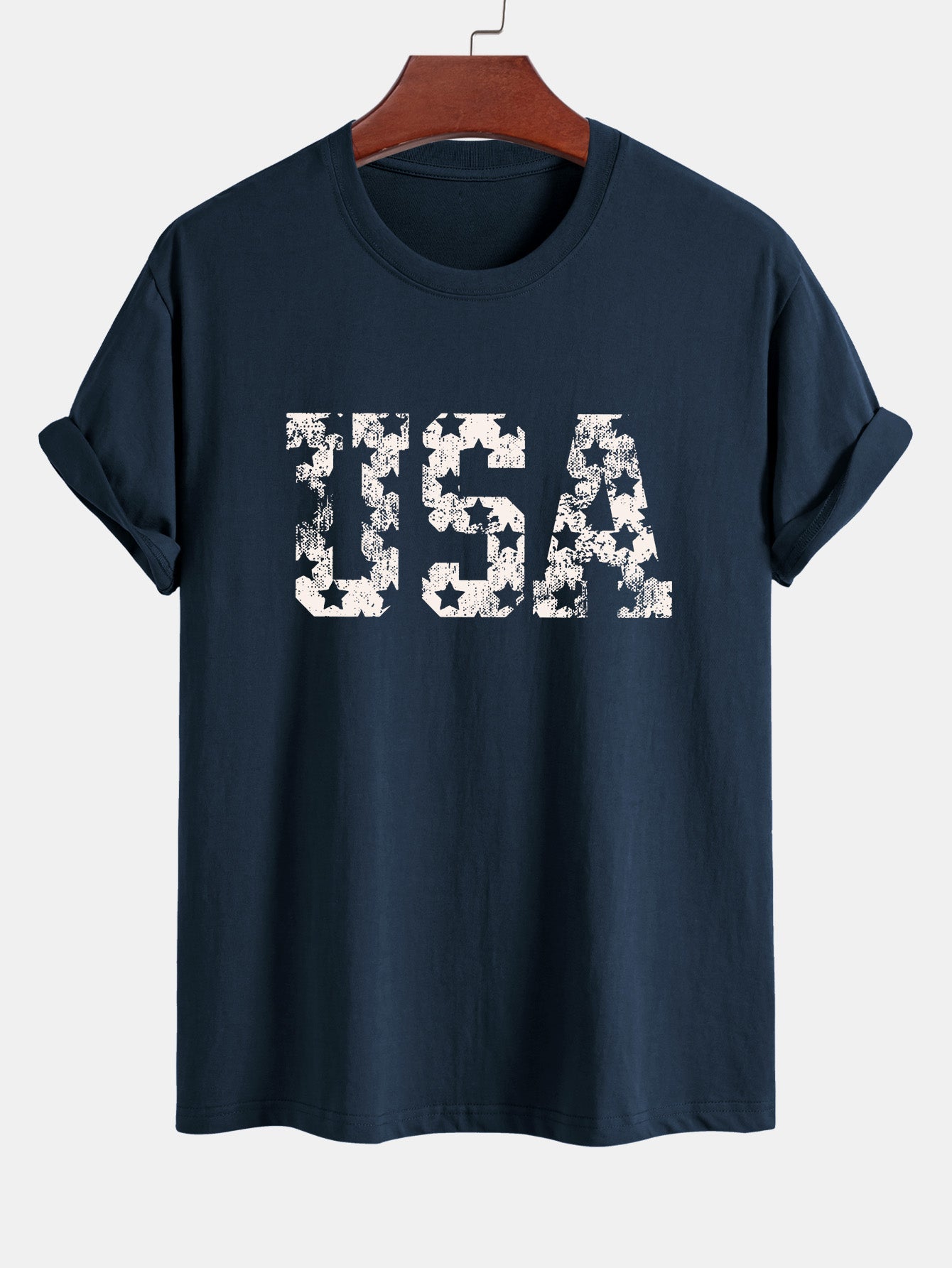 Regular Fit USA Print Cotton T-Shirt