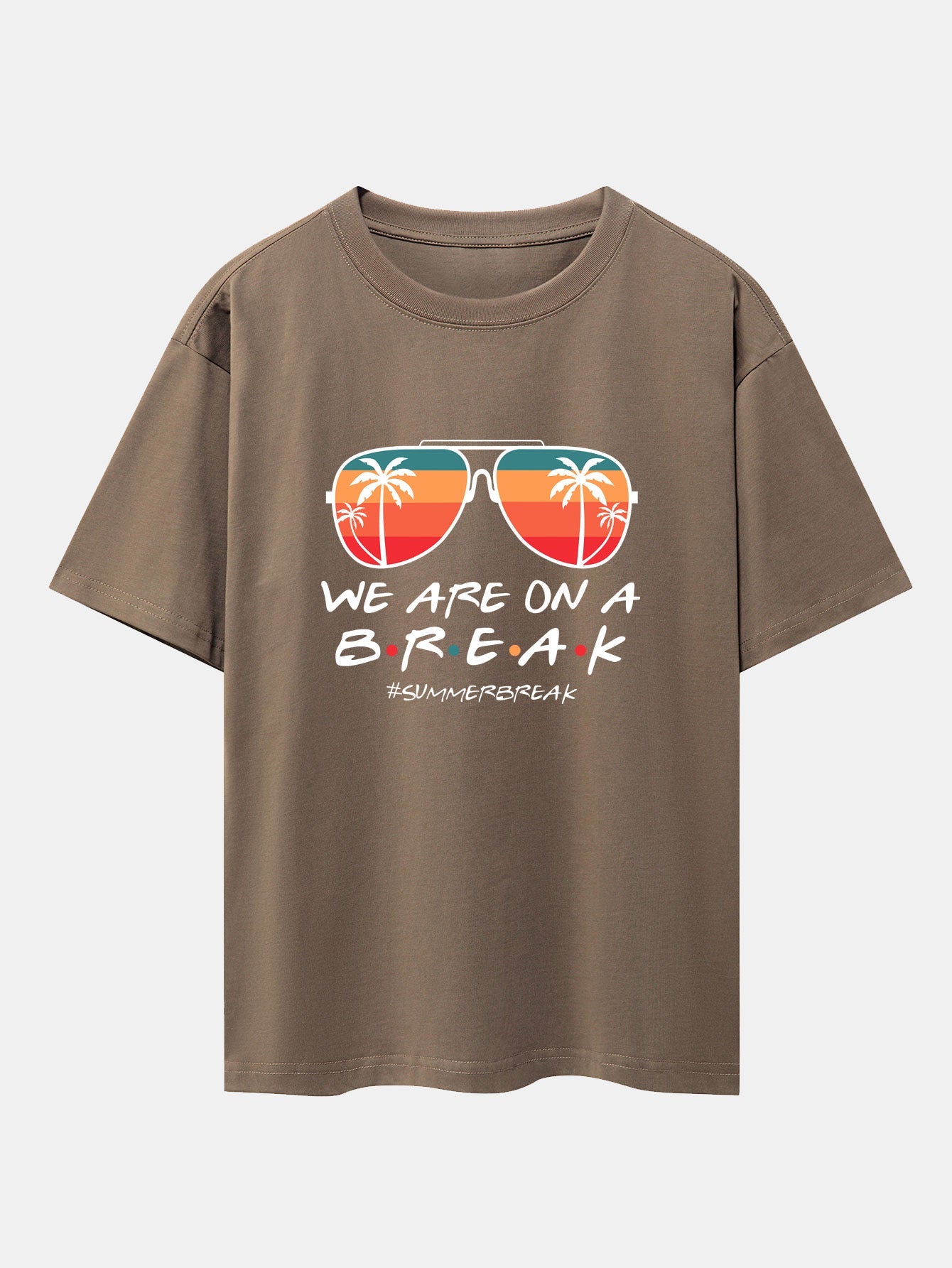 Sunglasses Palm Tree Print Drop Shoulder Oversize T-Shirt