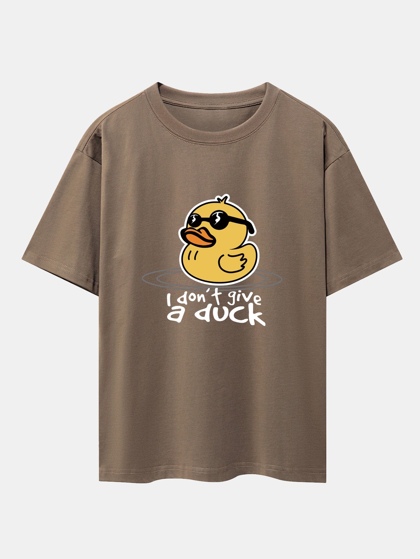 Yellow Duck With Sunglasses Print Drop Shoulder Oversize T-Shirt