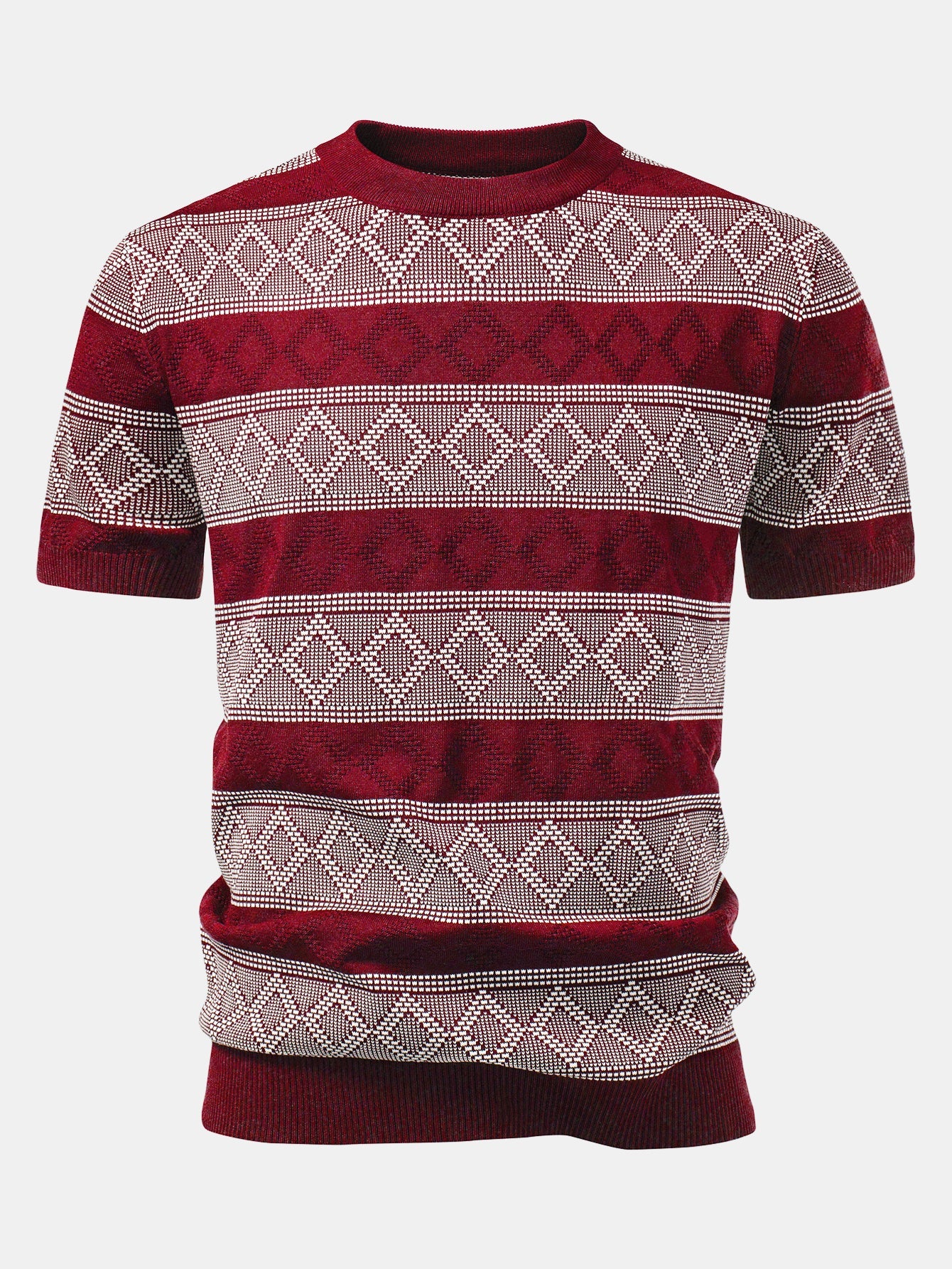 Rhombus Geometry Knitted Sweater T-Shirt