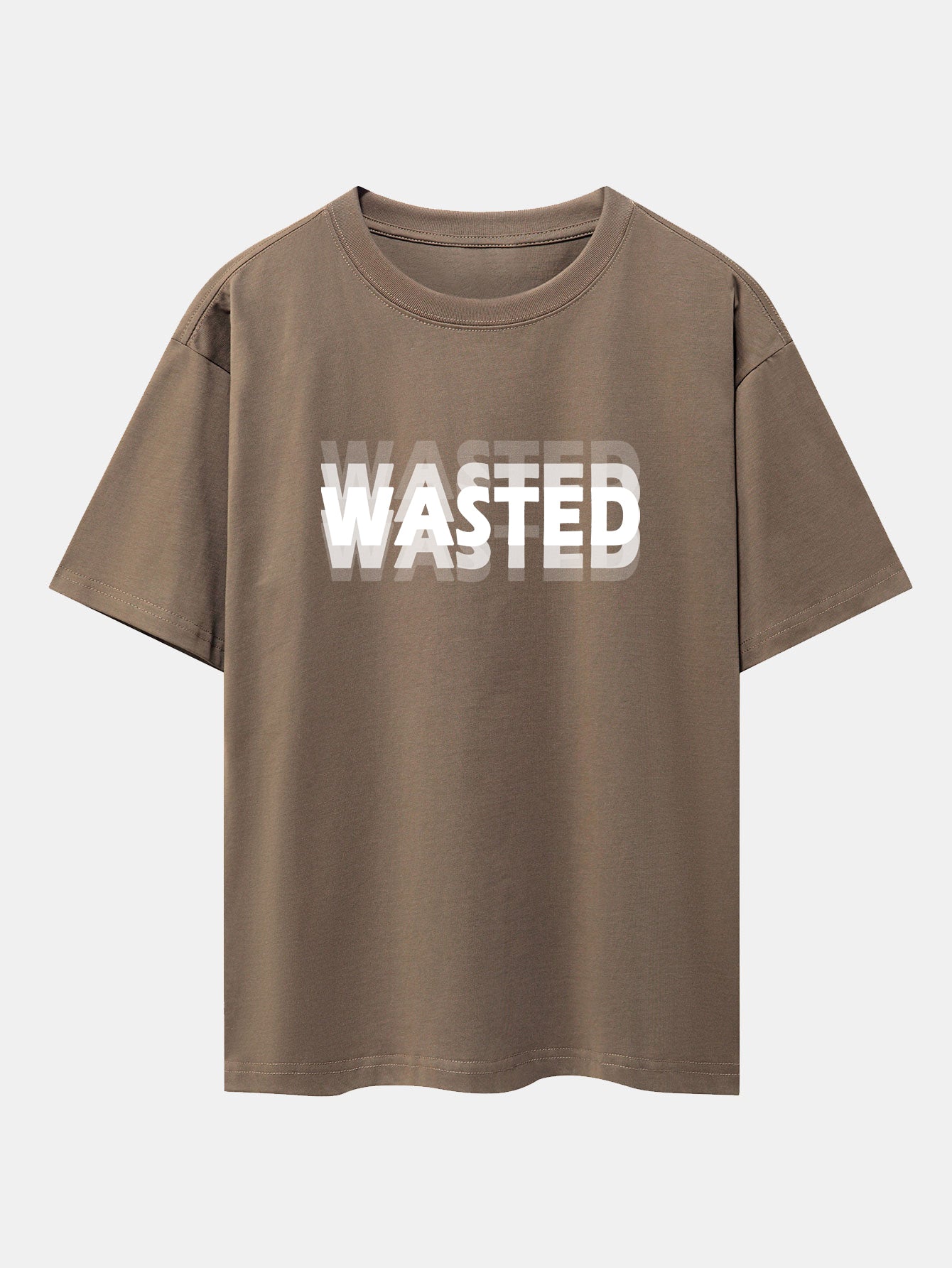 Wasted Print Drop Shoulder Oversize T-Shirt