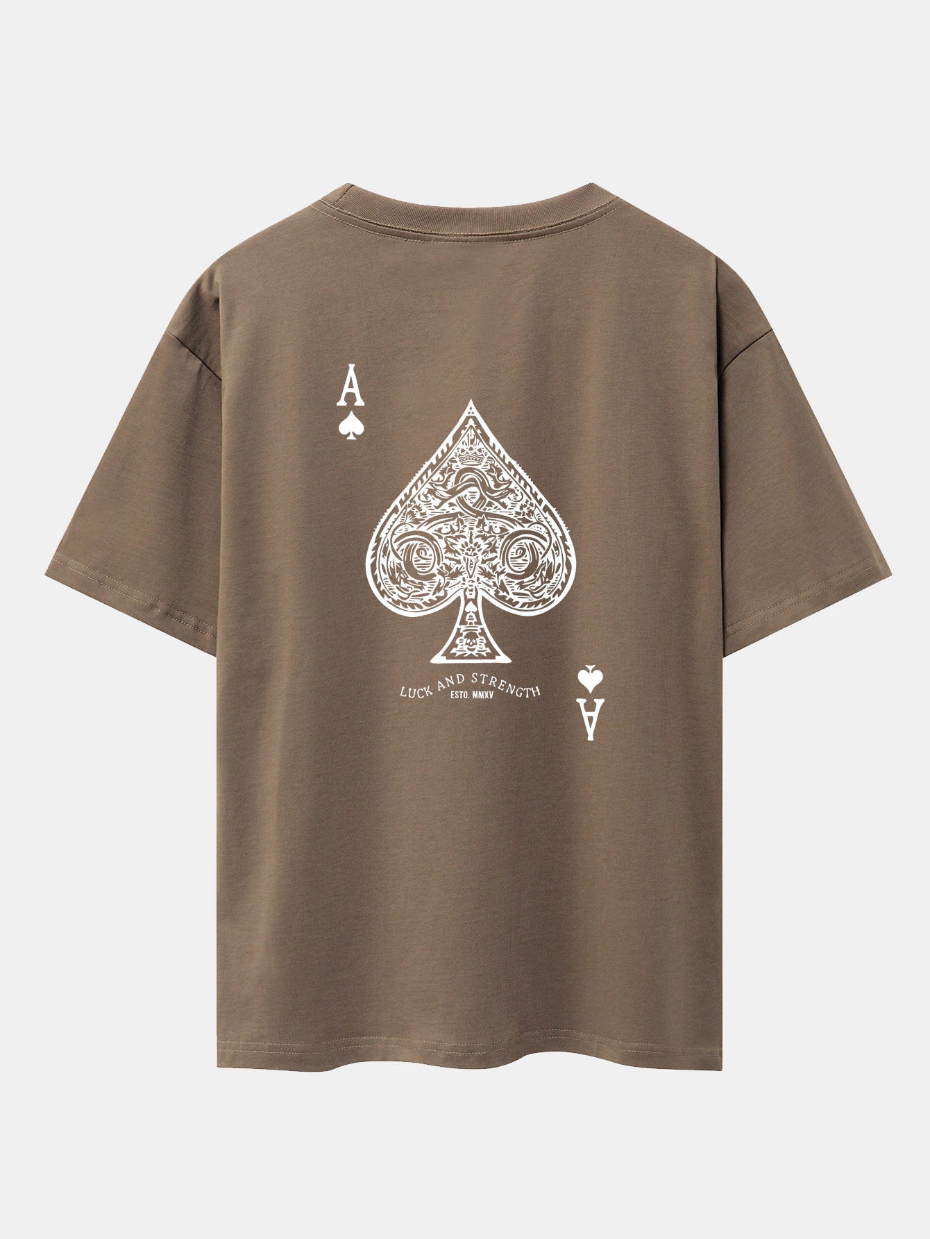 Ace Of Spades Print Drop Shoulder Oversize T-Shirt