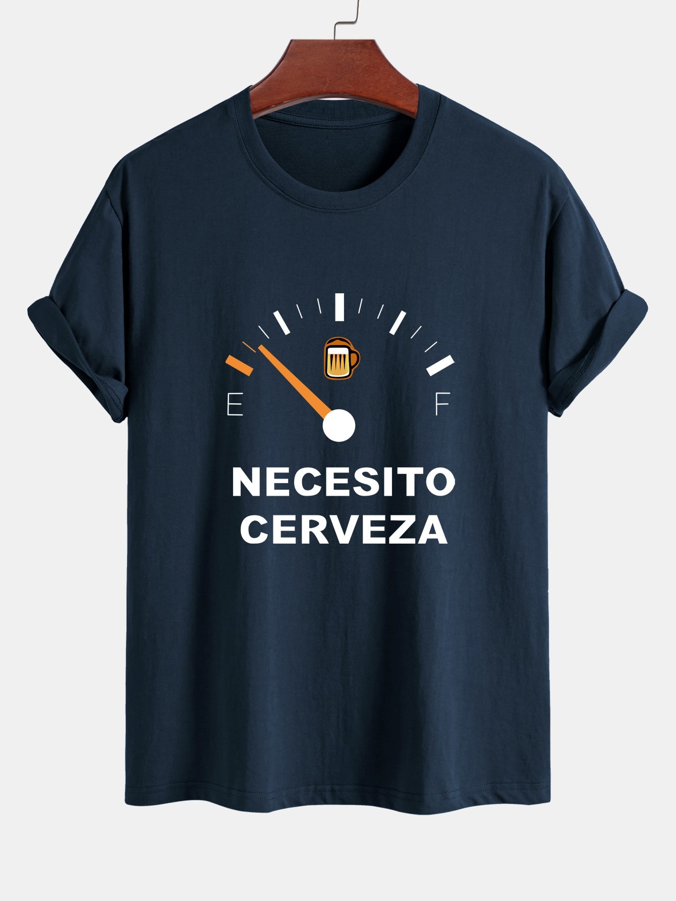 Regular Fit I Need Beer Print Cotton T-Shirt
