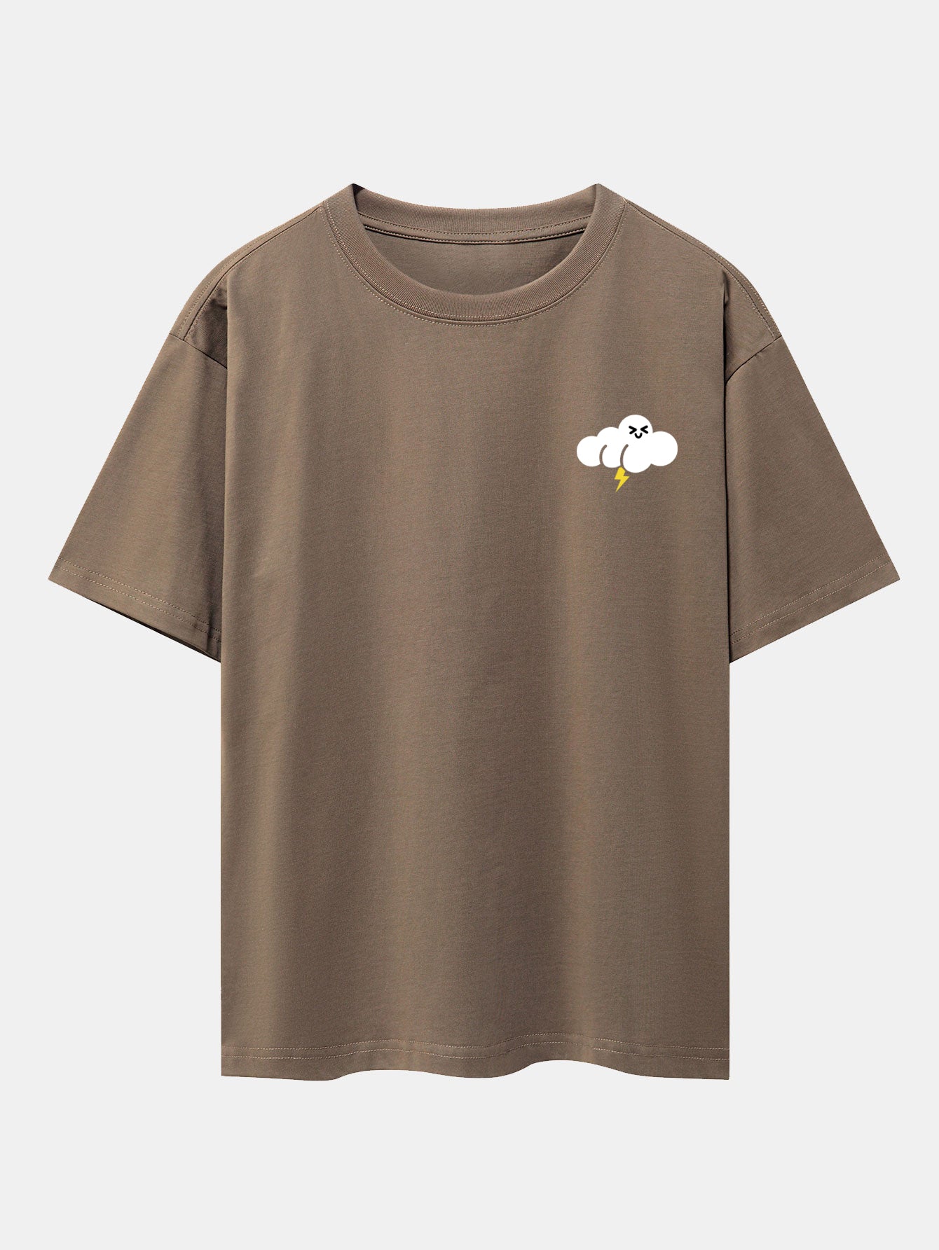 Thundercloud Print Drop Shoulder Oversize T-Shirt