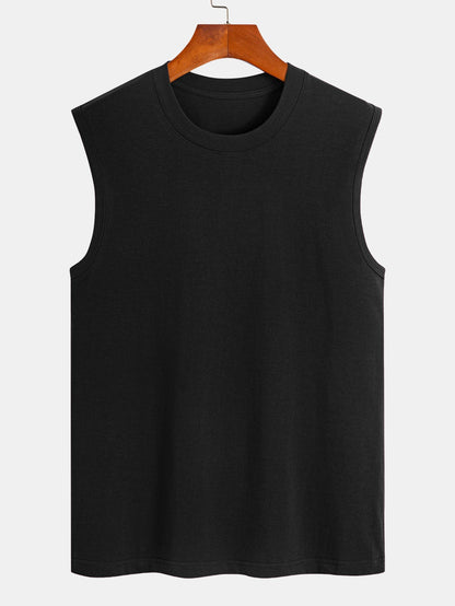 3 Pieces Solid Cotton Sleeveless T-Shirts