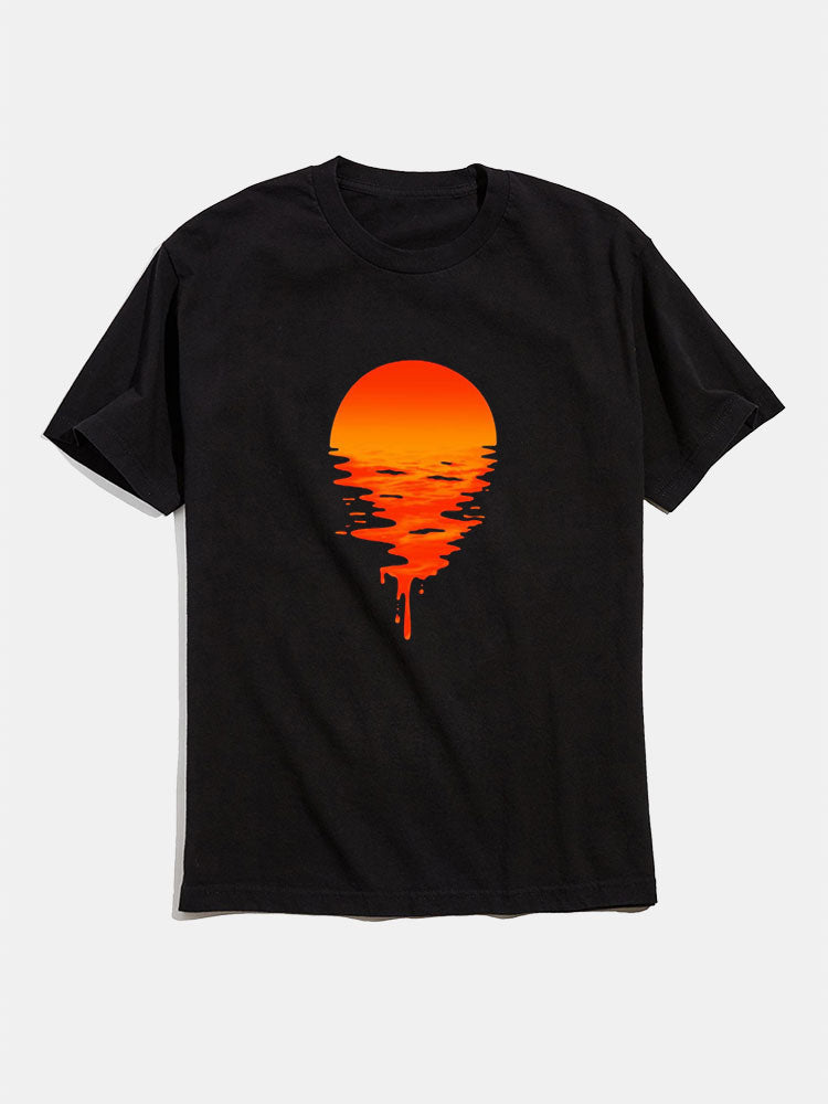 Sunset Graphic Cotton T-Shirts