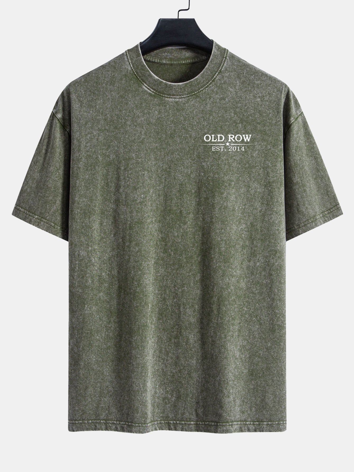 USA Old Row Beer Print Washed Distressed Drop Shoulder T-Shirt
