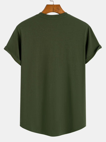 3 Pieces Basic Cotton Arc Hem T-Shirts