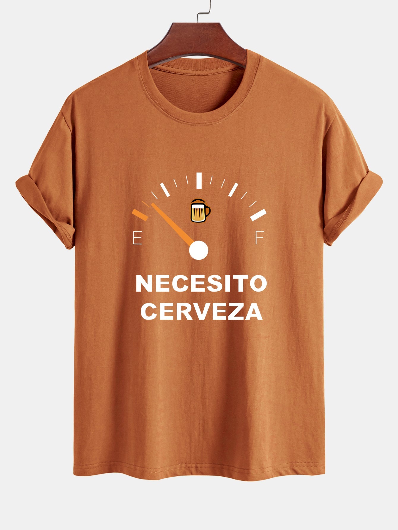 Regular Fit I Need Beer Print Cotton T-Shirt