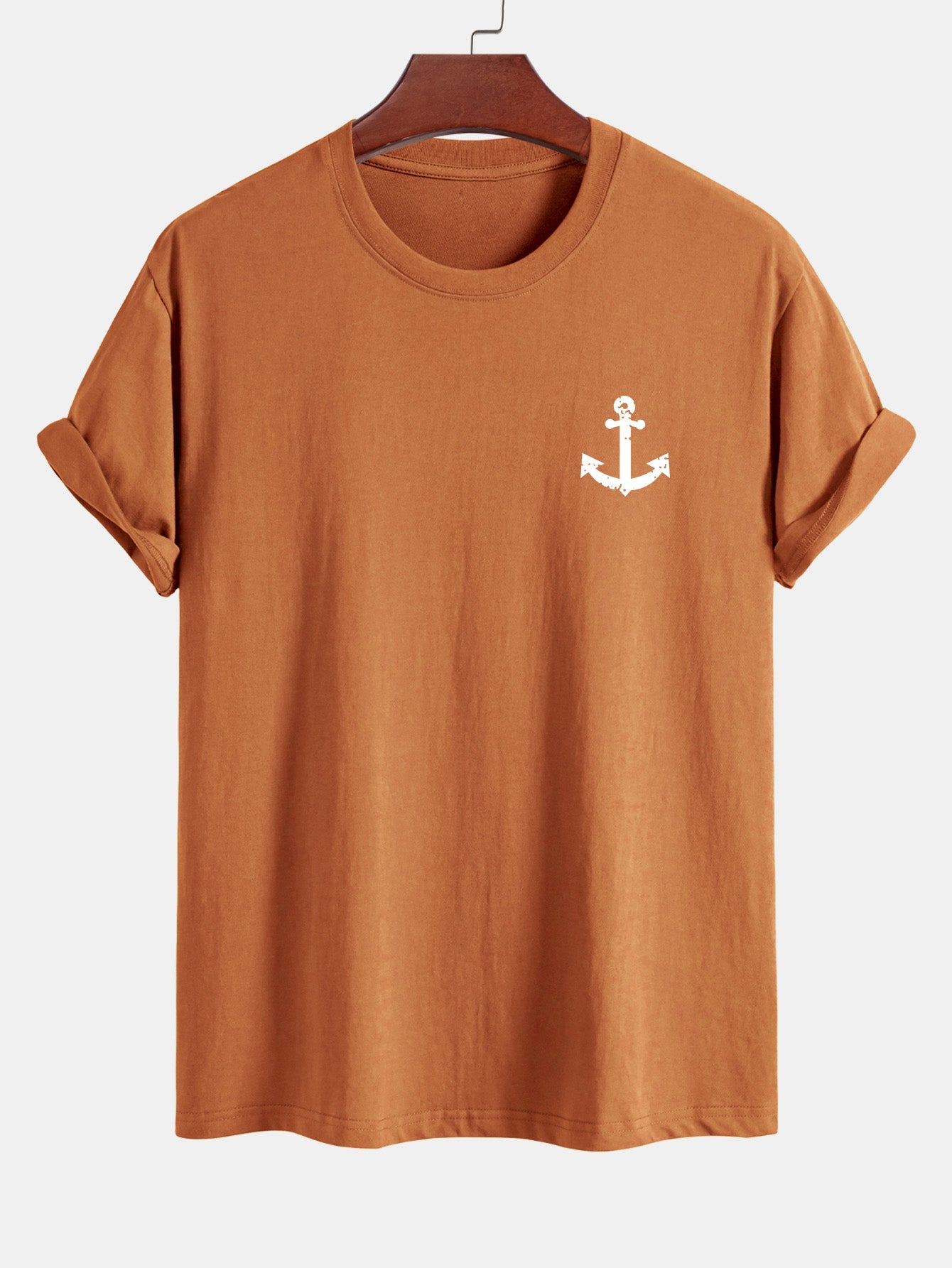 Regular Fit Anchor Print Cotton T-Shirt