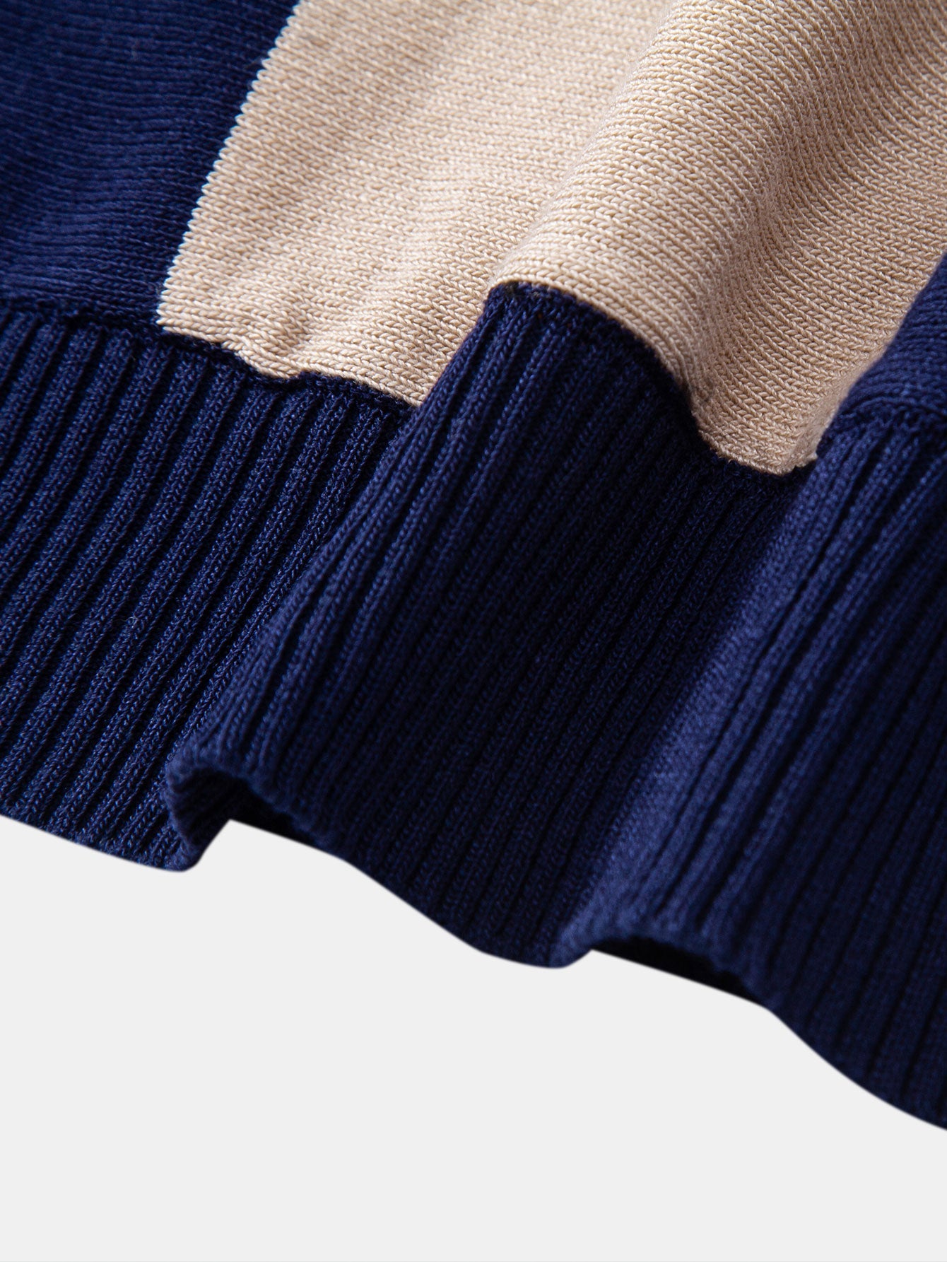Textured Color Block Knit Polo