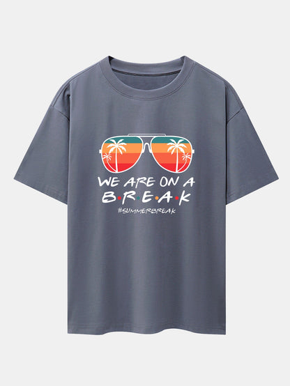 Sunglasses Palm Tree Print Drop Shoulder Oversize T-Shirt