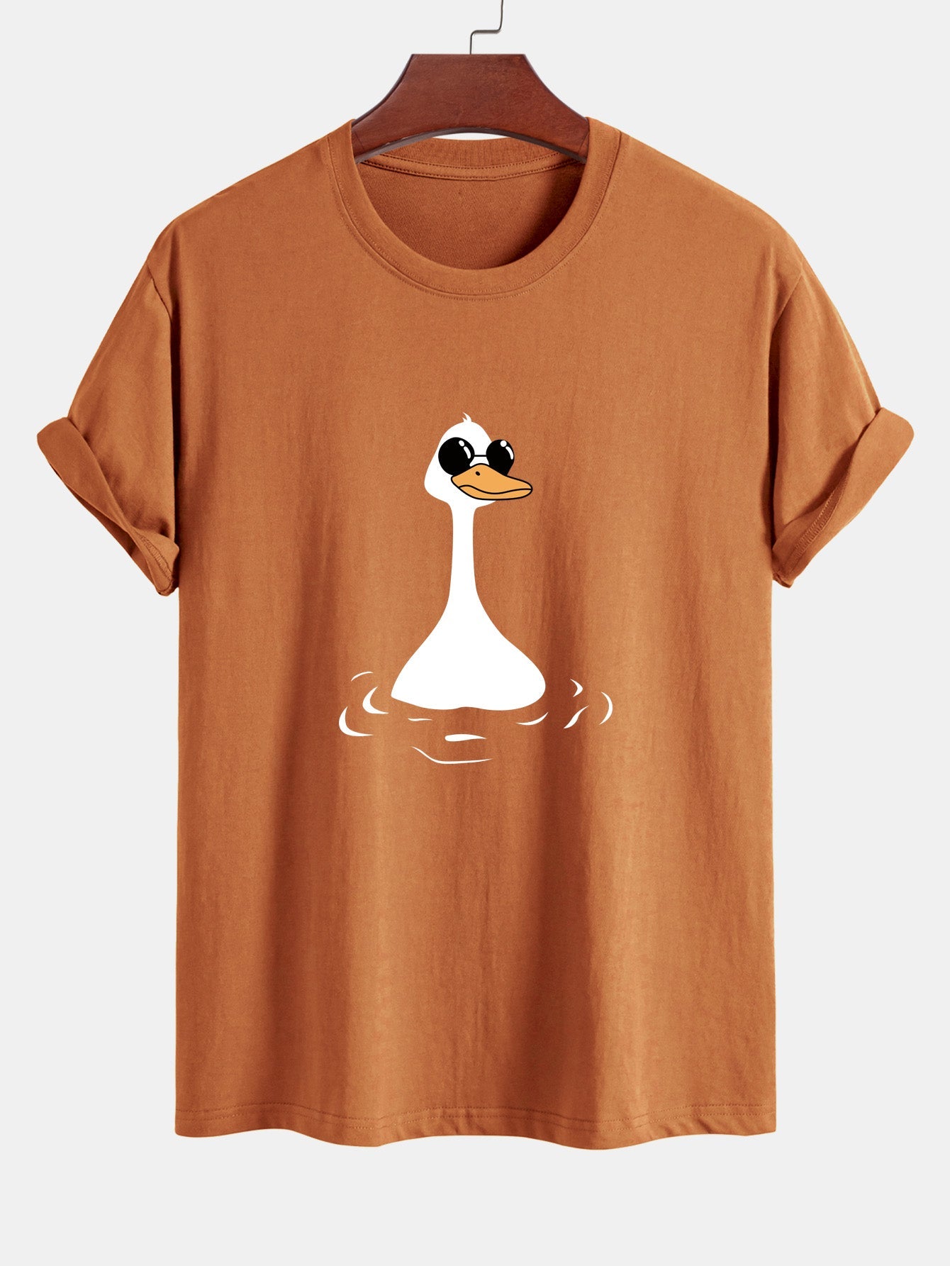 Regular Fit Sunglasses Goose Print Cotton T-Shirt