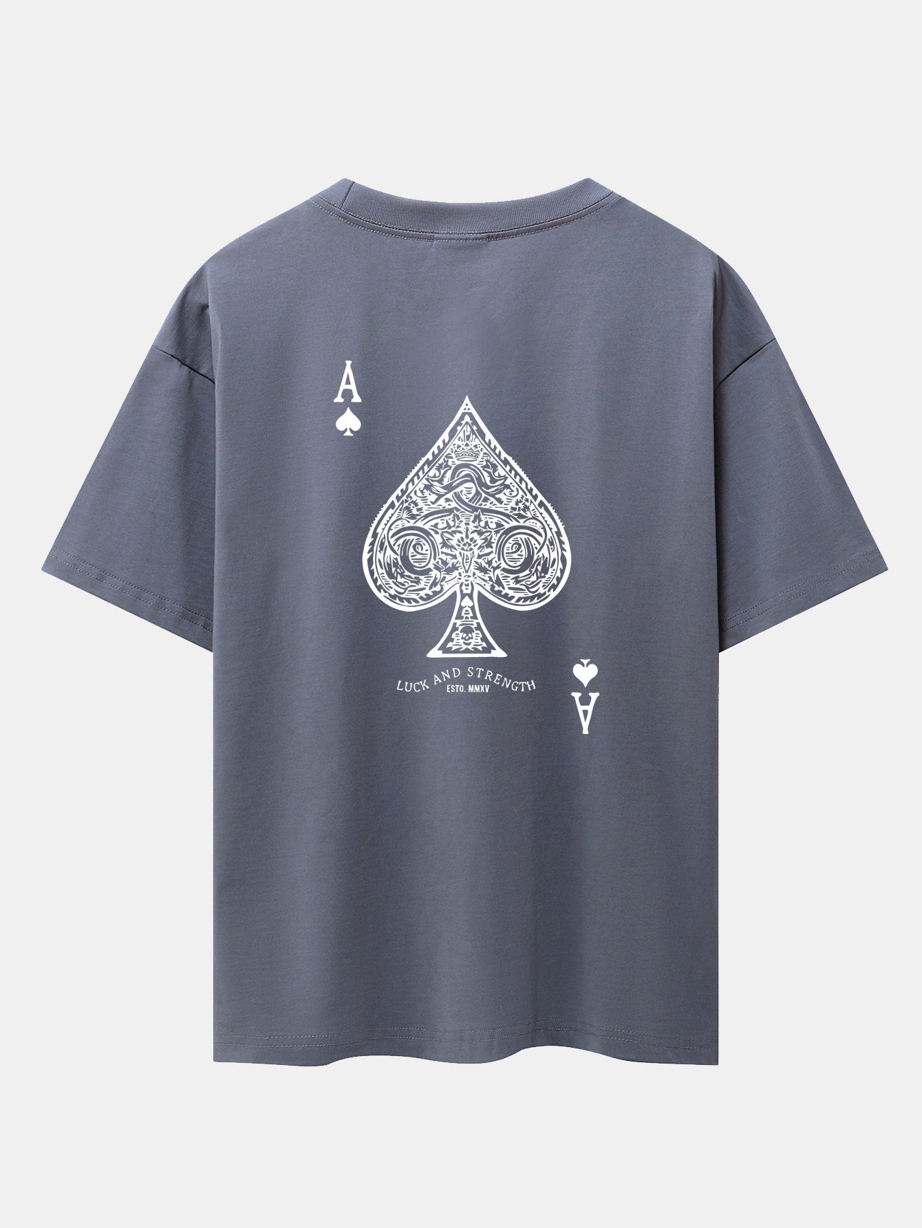 Ace Of Spades Print Drop Shoulder Oversize T-Shirt