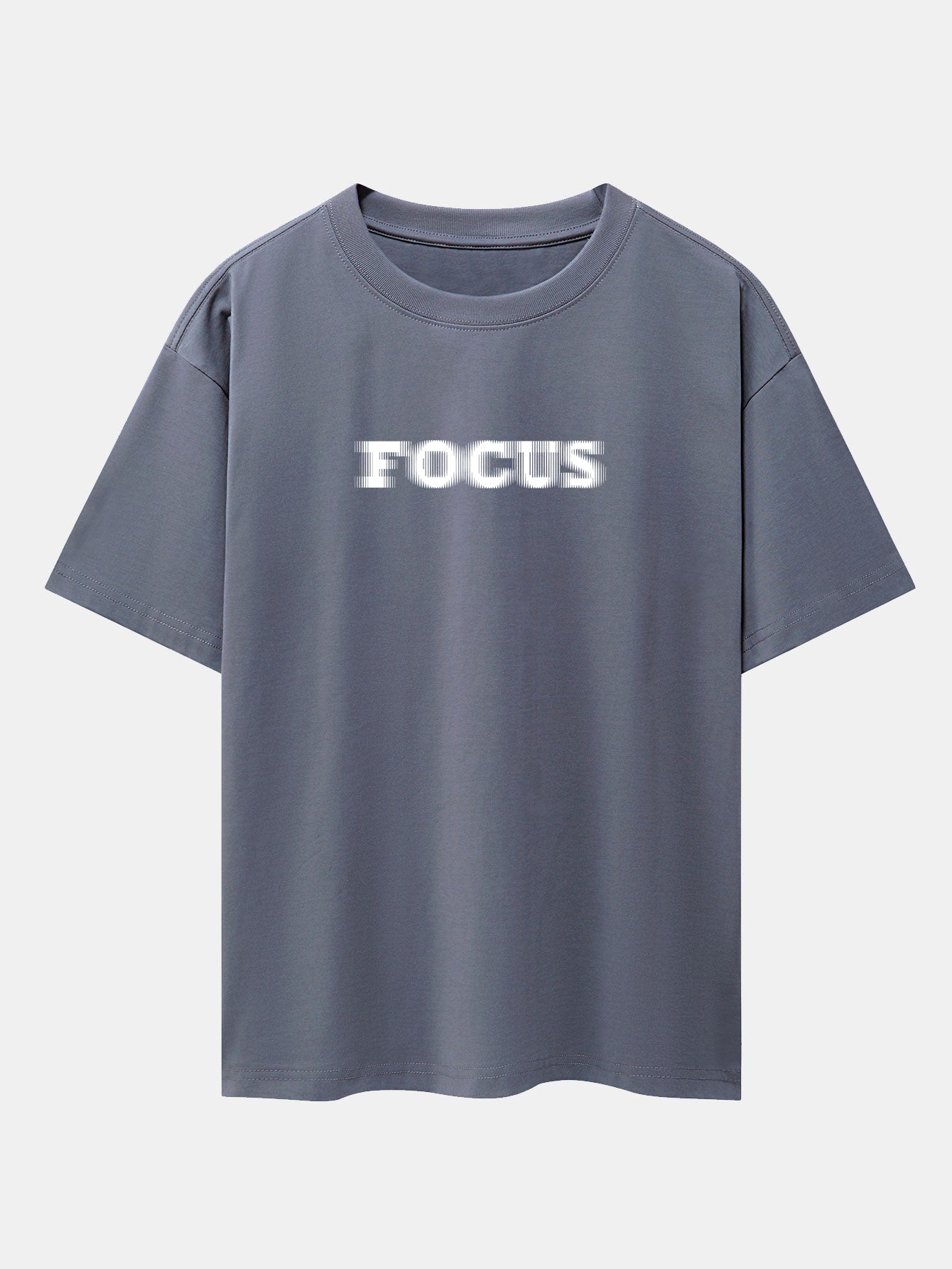 Vague Focus Print Drop Shoulder Oversize T-Shirt