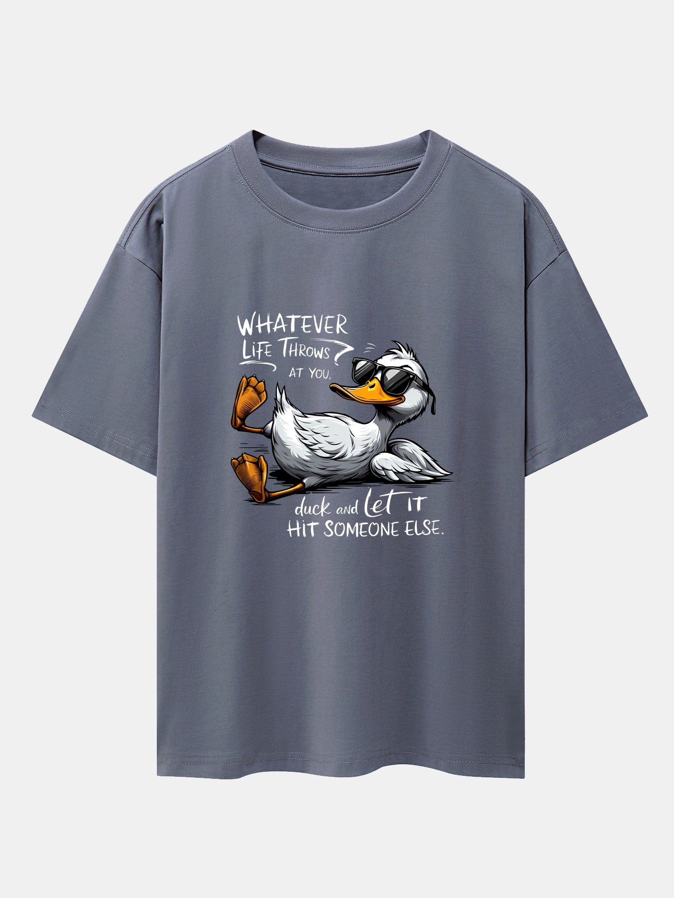 Sunglasses Goose Print Drop Shoulder Oversize T-Shirt