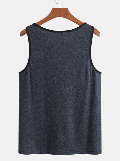 Tank Top With Wave Pattern Pocket