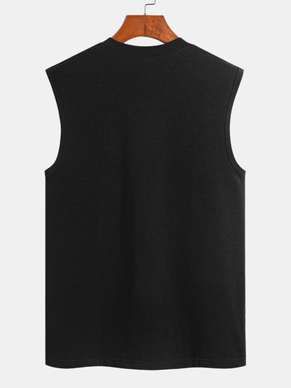 3 Pieces Solid Cotton Sleeveless T-Shirts