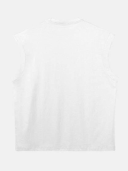 3 Pieces Relax Fit Cotton Drop Shoulder Sleeveless T-Shirts