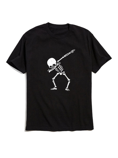Cool Skeleton Graphic Crew Neck T-Shirts