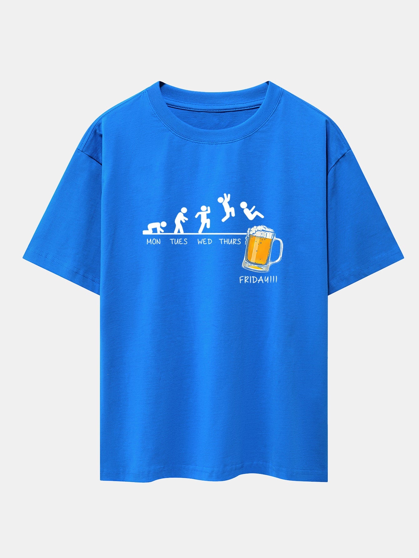 Beer Weekly Evolution Print Drop Shoulder Oversize T-Shirt