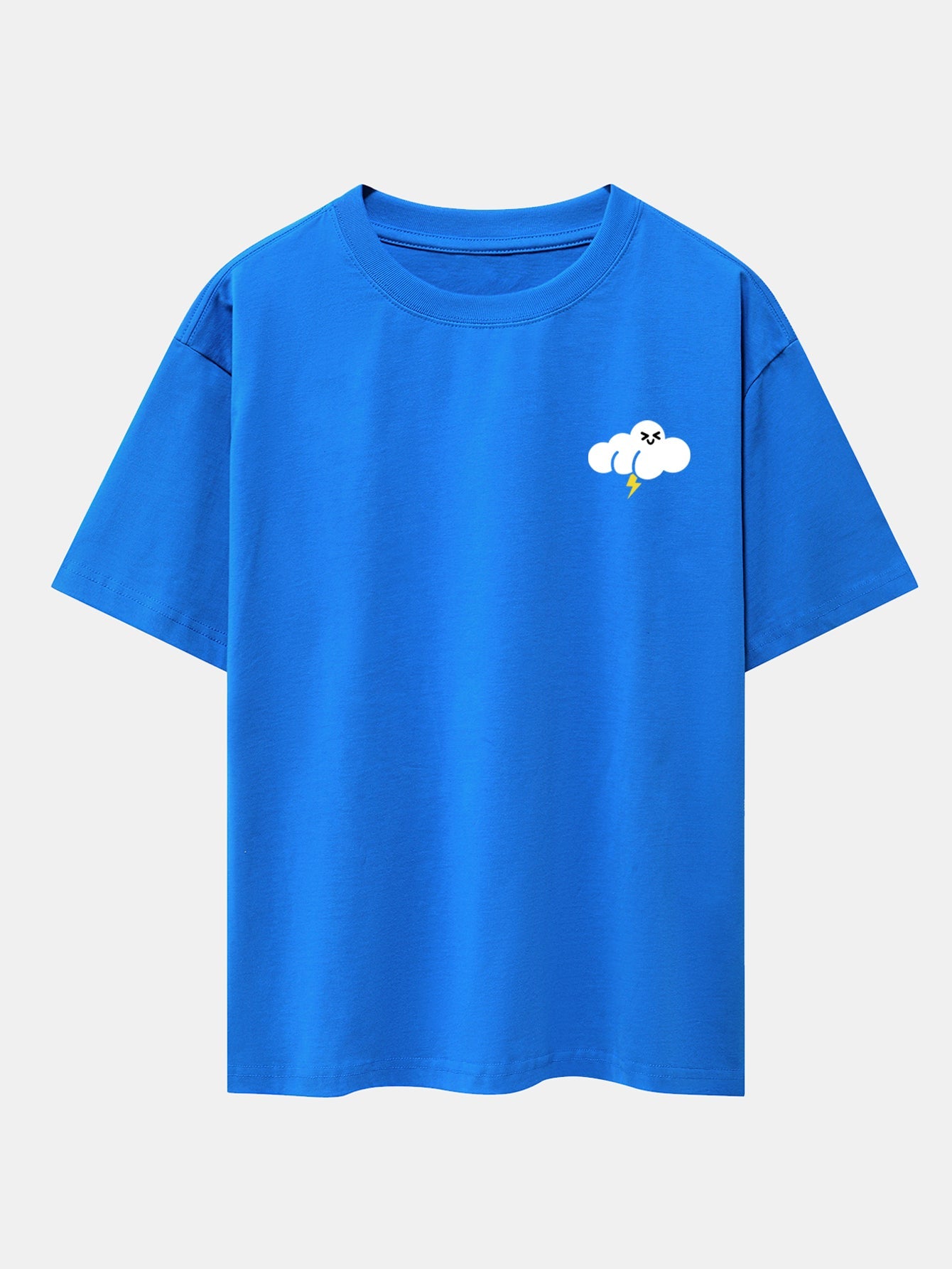 Thundercloud Print Drop Shoulder Oversize T-Shirt