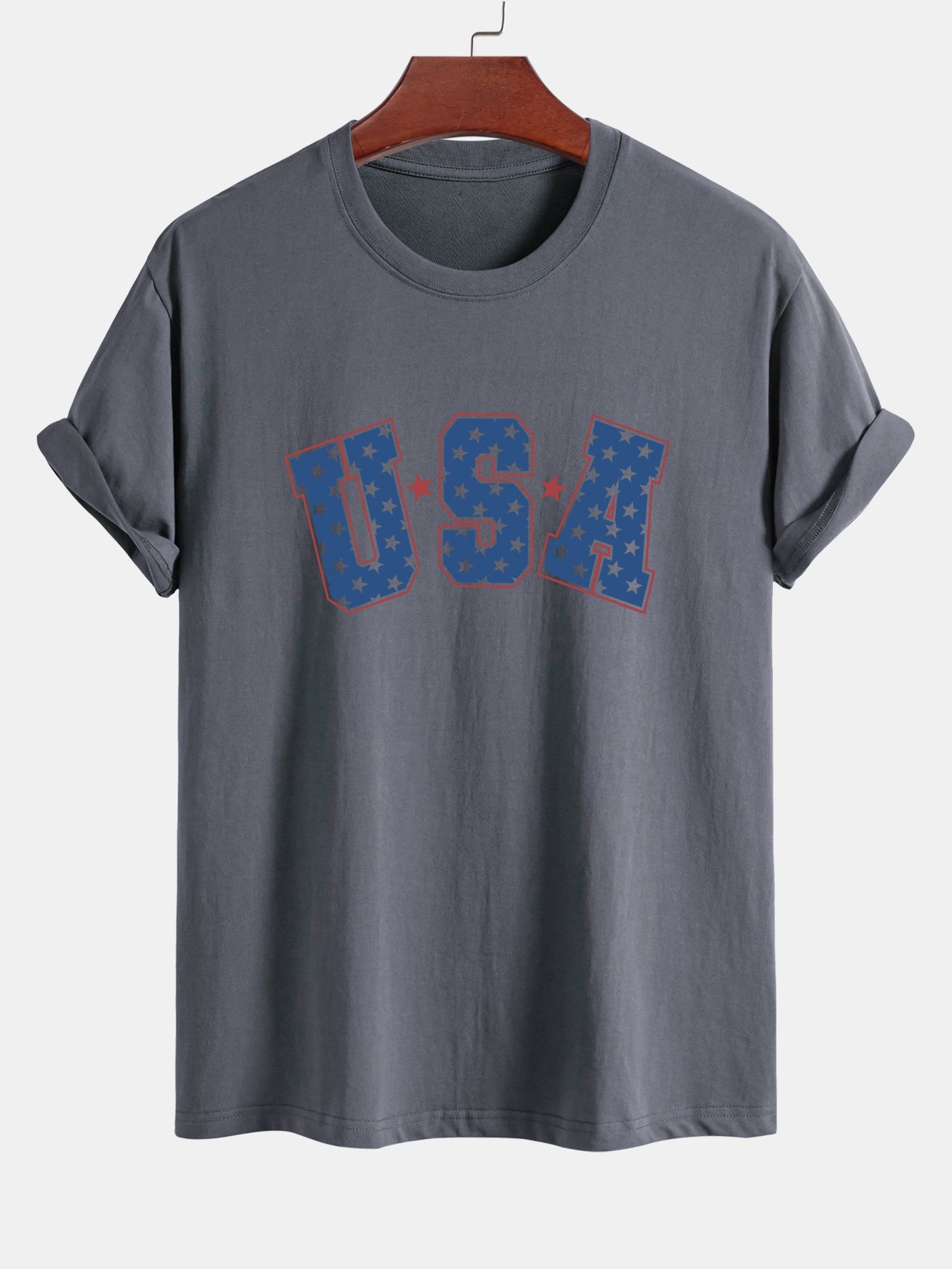 Regular Fit USA Print Cotton T-Shirt
