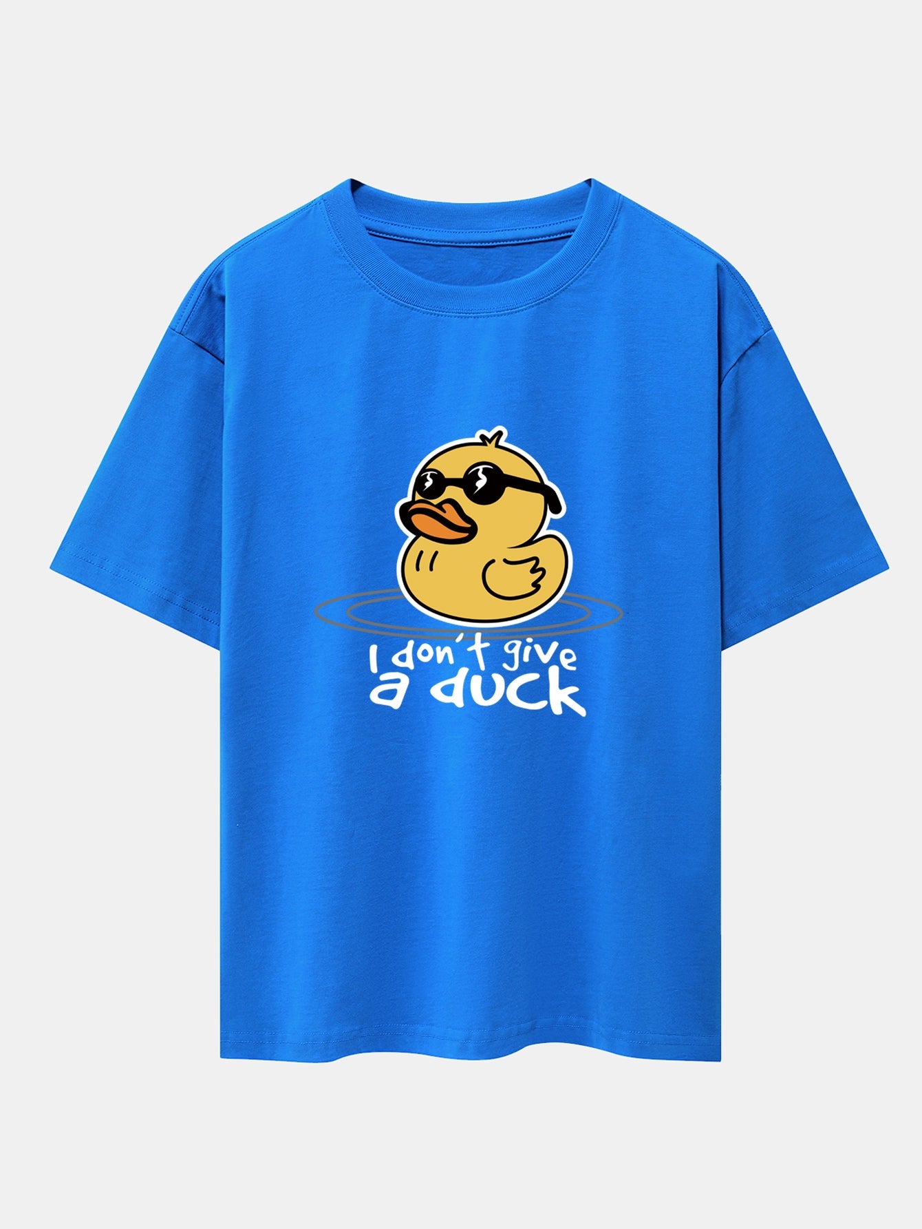 Yellow Duck With Sunglasses Print Drop Shoulder Oversize T-Shirt