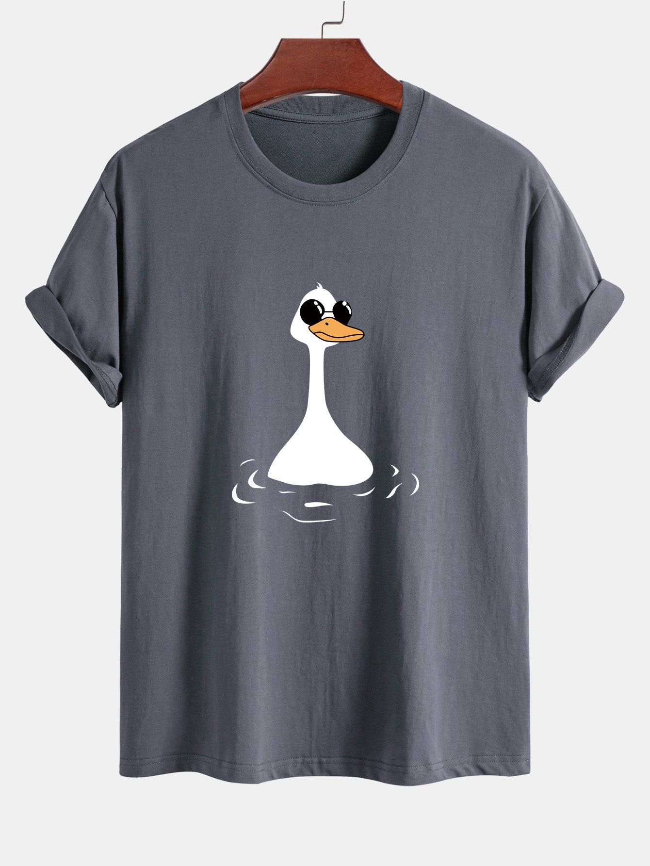 Regular Fit Sunglasses Goose Print Cotton T-Shirt