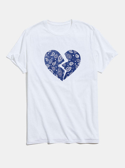 Heart Broken Graphic Cotton T-Shirts