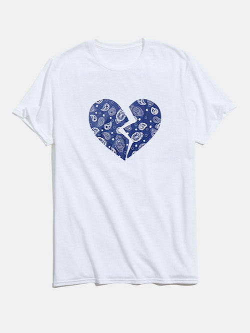 Heart Broken Graphic Cotton T-Shirts
